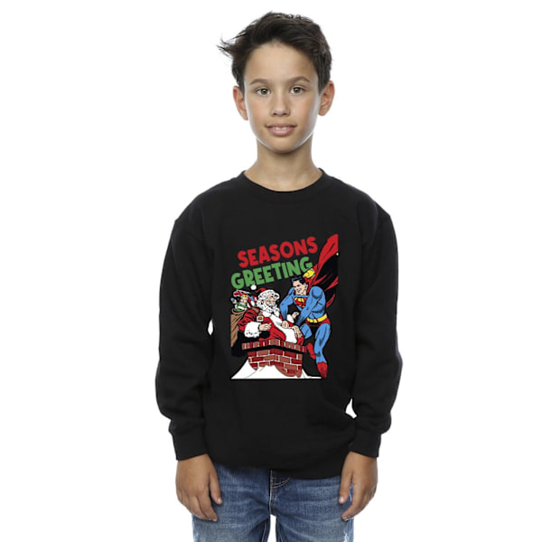 DC Comics Boys Superman Santa Comic Sweatshirt 5-6 år Svart Black 5-6 Years