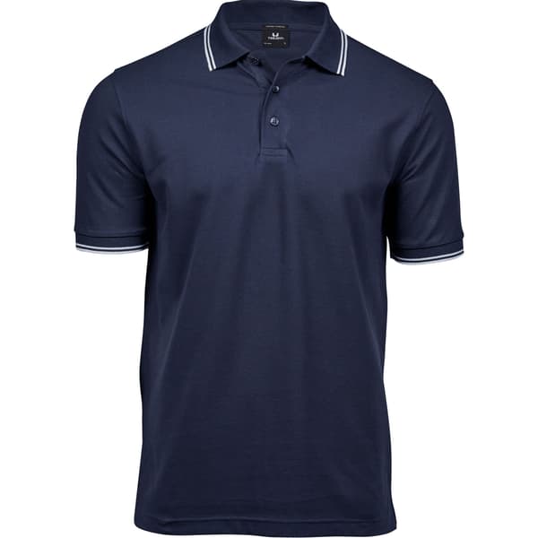 Tee Jays Herr Lyxig Randig Pikétröja L Marinblå/Vit Navy/White L