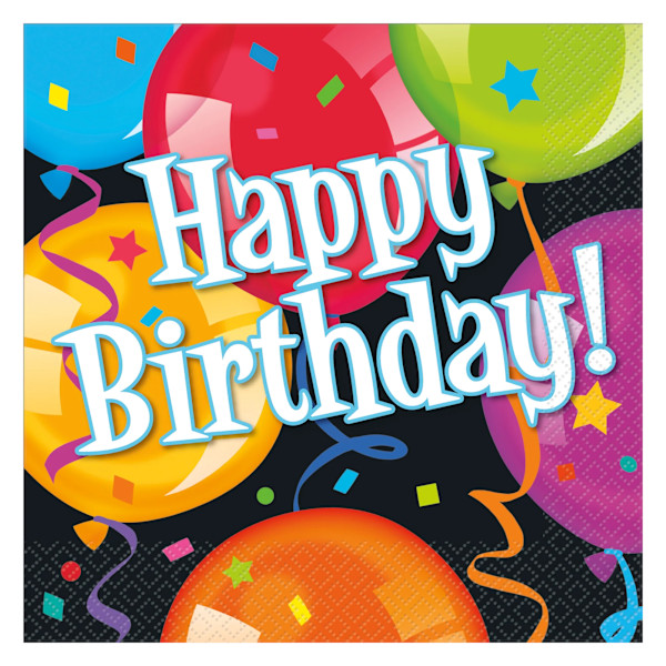 Unika ballonger Happy Birthday-servetter (16-pack) En storlek Multifärgad Multicoloured One Size