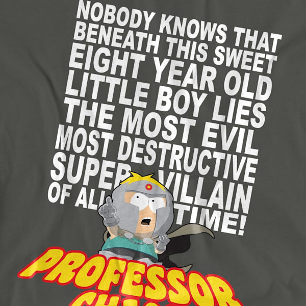 South Park Unisex Vuxen Professor Chaos T-Shirt XXL Kolgrå Charcoal XXL