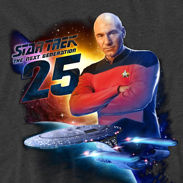 Star Trek Unisex Vuxen The Next Generation 25 T-Shirt M Kolgrå Charcoal M