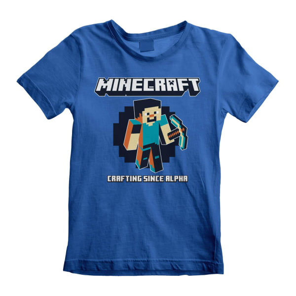 Minecraft barn/barn hantverkar sedan Alpha T-shirt 12-13 Ja Blue 12-13 Years
