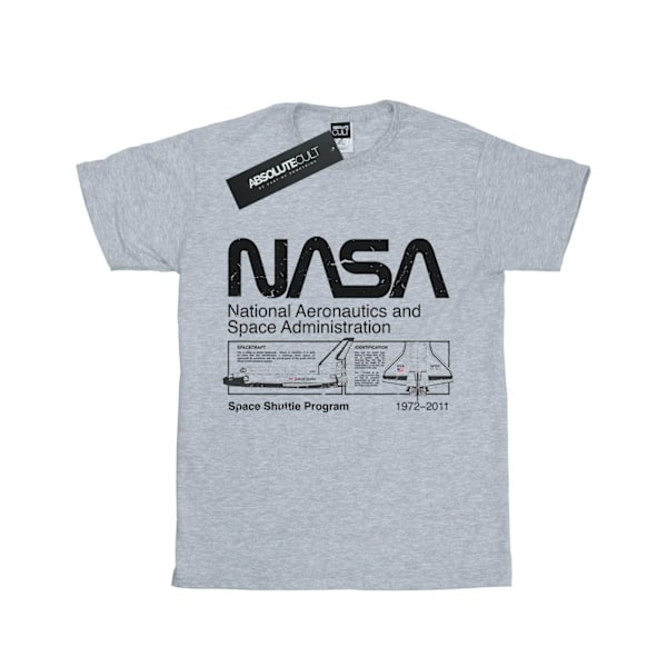 NASA Boys Classic Space Shuttle T-Shirt 9-11 år Sports Grey Sports Grey 9-11 Years