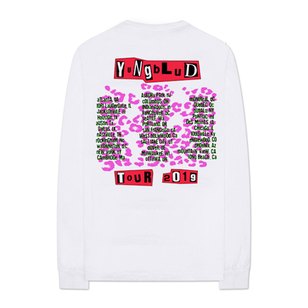 Yungblud Unisex Vuxen Tour Rygg & Ärm Tryck Bomull Långärmad White S