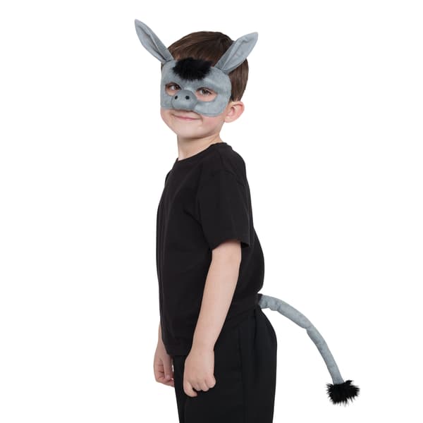 Bristol Novelty Barnmask och svans för barn, grå/svart, One size Grey/Black One Size