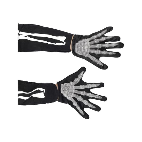 Smiffys Barn/Barn Skeletthandskar En Storlek Svart Black One Size