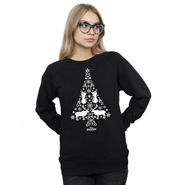 Disney Dam/Kvinnor Frozen Julgran Sweatshirt L Svart Black L