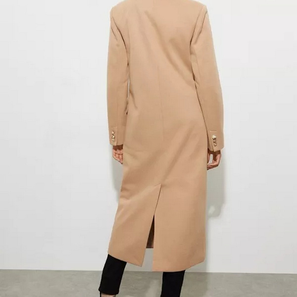 Dorothy Perkins Kvinnors/Damers Lång Militär Knapp Lång Kavaj Camel 8 UK