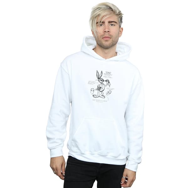 Looney Tunes Herr Bugs Bunny Ritinstruktion Tröja S Vit White S
