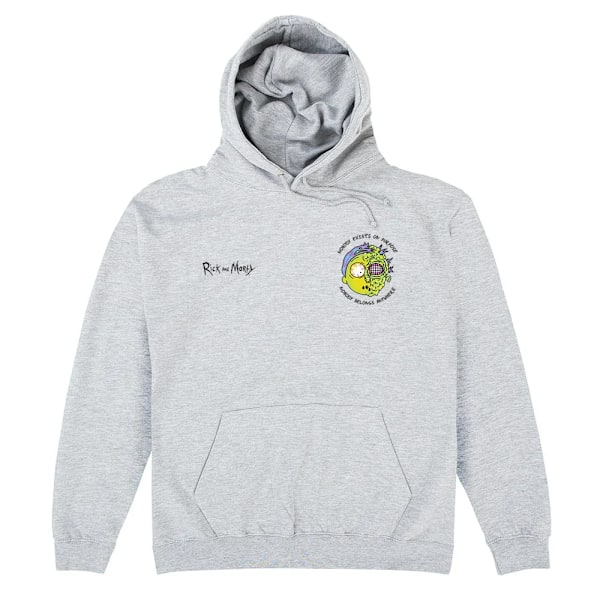 Rick And Morty Unisex Vuxen Nobody Exists Hoodie L Grå Grey L