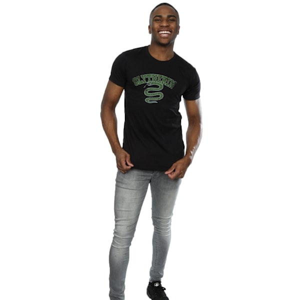 Harry Potter T-shirt för män med Slytherins sportemblem, L, svart Black L
