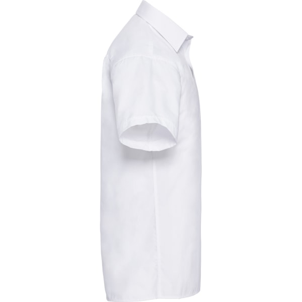 Russell Collection Herr Kortärmad Poly-Cotton Easy Care Poplin White 16