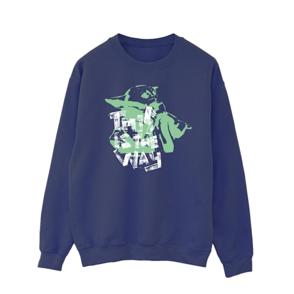 Star Wars The Mandalorian This Is The Way Grogu Sweatshirt för män Navy Blue XXL
