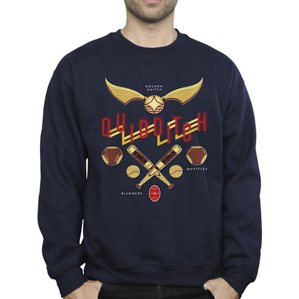 Harry Potter Quidditch Golden Snitch Sweatshirt för män, S, marinblå Navy Blue S