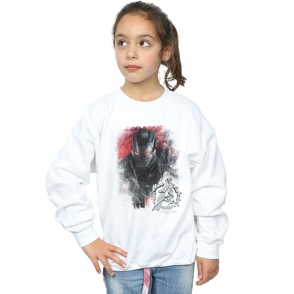 Marvel Girls Avengers Endgame War Machine Borstad Tröja 7- White 7-8 Years