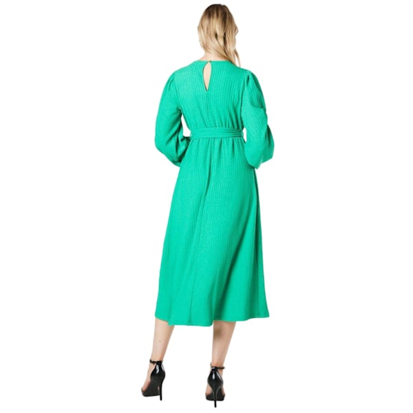 Principles Dam/Dam Textured Jersey Bälte Midi Klänning 14 UK Green 14 UK