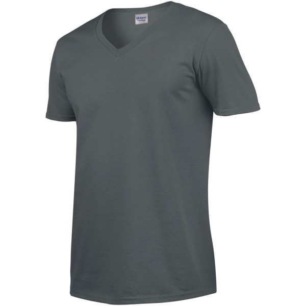 Gildan Mens mjuk stil V-halsad kortärmad T-shirt XL Charcoal Charcoal XL