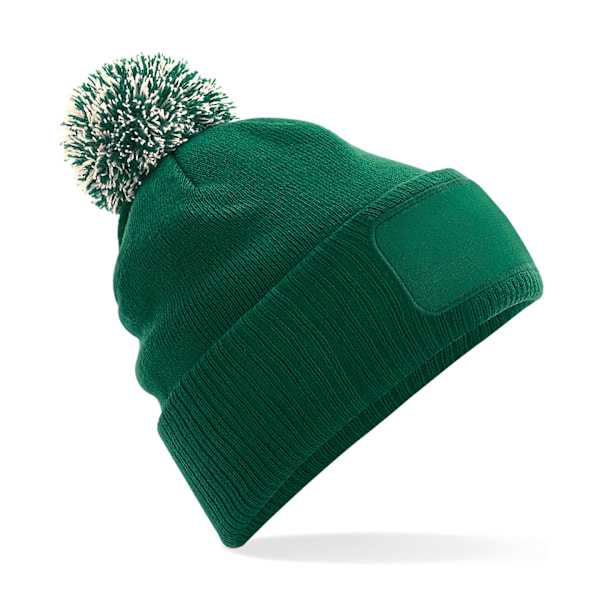 Beechfield Unisex Adult Snowstar Patch Beanie One Size Bottle G Bottle Green/Off White One Size