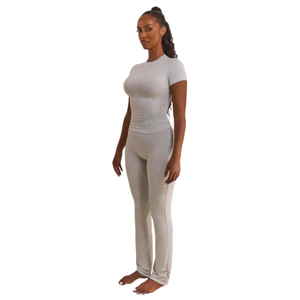 Mars The Label Dam/Kvinnor broderad logotyp figursydd kortärmad topp Grey L