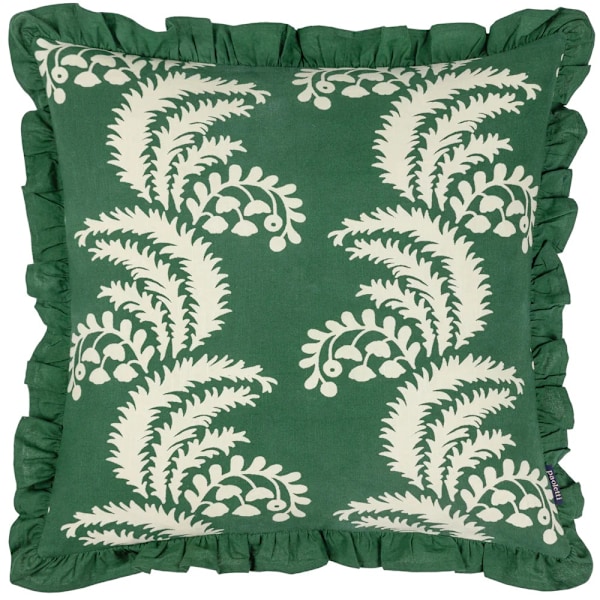 Paoletti Montrose Plisserad Blommig Kuddfodral 50cm x 50cm Grönflaska Bottle Green 50cm x 50cm