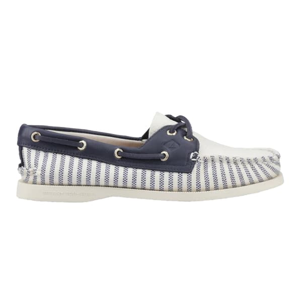 Sperry Dam/Dam Äkta Original Läder Båtskor 4.5 White/Navy 4.5 UK