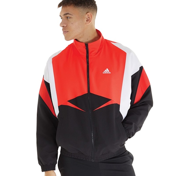 Adidas Herr Colourblock Träningsjacka XS Svart/Vit/Röd Black/White/Red XS
