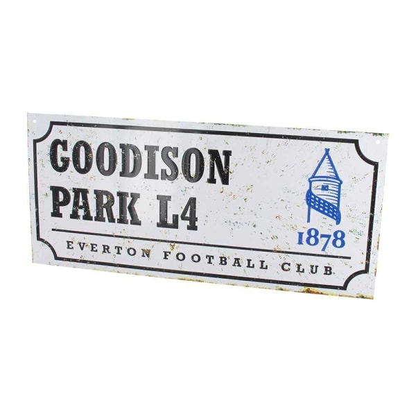 Everton FC Goodison Park Retro Street Sign One Size Silver/Blac Silver/Black One Size