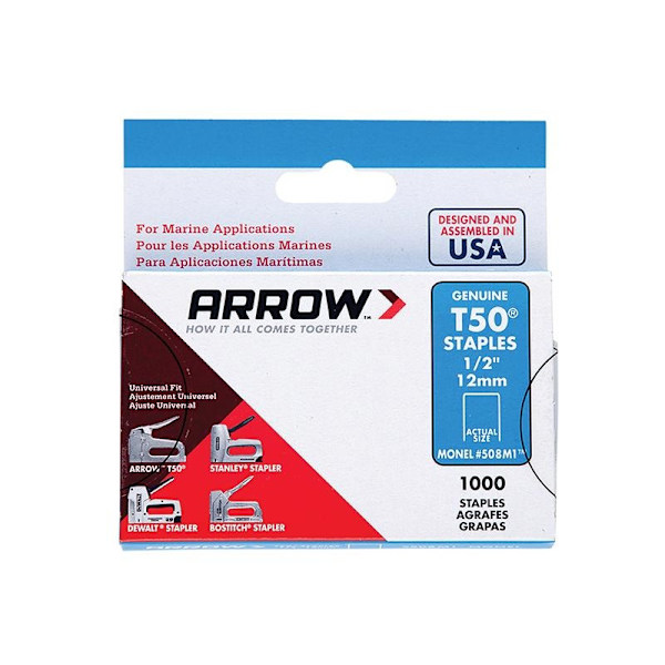 Arrow T50 Monel Klammer 12mm - 1/2 tum Flerfärgad Multi Colour 12mm - 1/2 inch