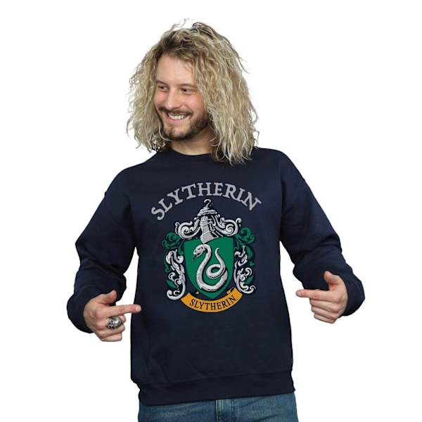 Harry Potter Herr Slytherin Crest Sweatshirt L Marinblå Navy Blue L
