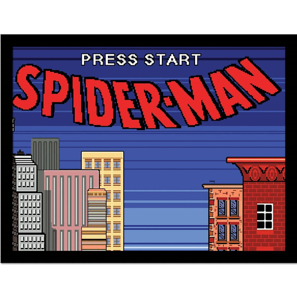 Spider-Man Press Start inramad affisch 30cm x 40cm Flerfärgad Multicoloured 30cm x 40cm