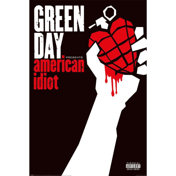 Green Day American Idiot affisch 91,5 cm x 61 cm Brun/Vit/Röd Brown/White/Red 91.5cm x 61cm