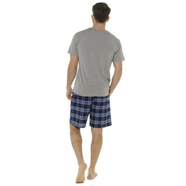 Foxbury Herr Jersey Rutig Kort Lounge Set M Grå Rutig Grey Check M