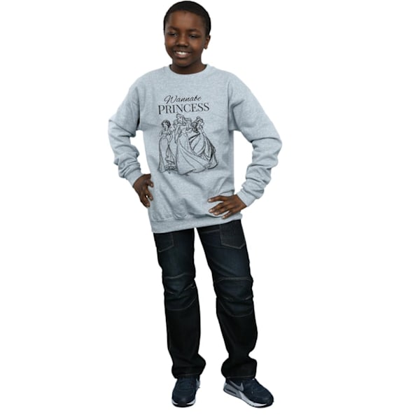 Disney Princess Boys Wannabe Princess Sweatshirt 7-8 år Spor Sports Grey 7-8 Years