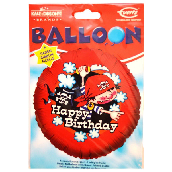 Everts Pirate Grattis på födelsedagen Folieballong One Size Röd/Svart/Wh Red/Black/White One Size