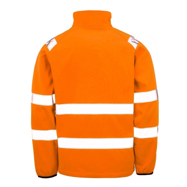 Resultat Äkta återvunnen herr Softshell utskrivbar skyddsjacka Fluorescent Orange 3XL