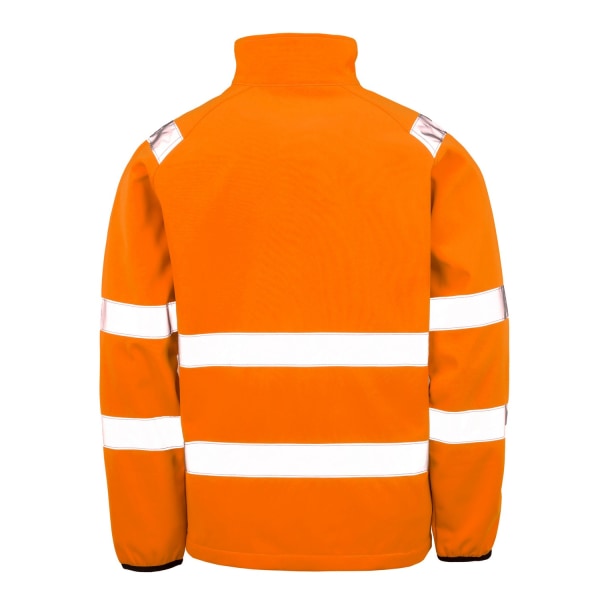 Resultat Äkta återvunnen herr Softshell utskrivbar skyddsjacka Fluorescent Orange S