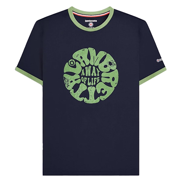 Lambretta Herr SS24 Ringer Festival T-Shirt XXL Marinblå Navy XXL