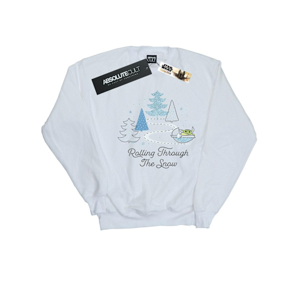 Star Wars The Mandalorian Rullar Genom Snön Sweatshirt för Herrar White 4XL