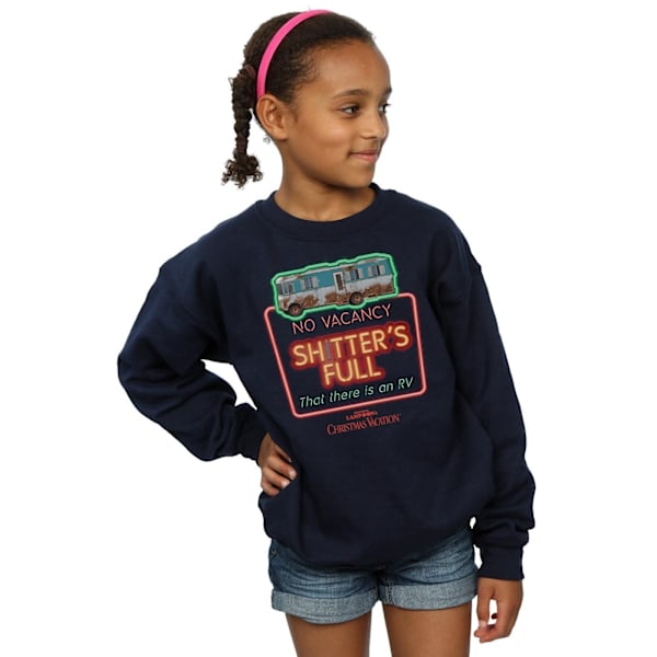 National Lampoon's Christmas Vacation Girls No Vacancy Sweatshirt Navy Blue 9-11 Years