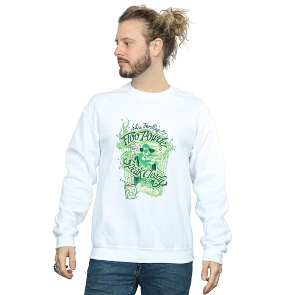 Harry Potter Floo Powder Sweatshirt för män, vit, storlek S White S