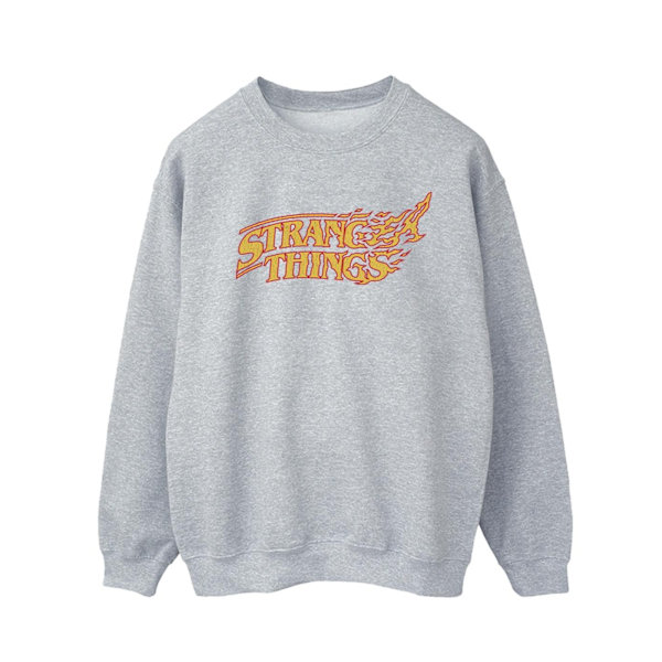 Netflix Herr Stranger Things Logotyp Breaking Sweatshirt M Sports Sports Grey M