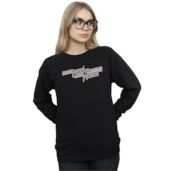 DC Comics Dam/Kvinnor Wonder Woman Lines Logo Sweatshirt L Bl Black L