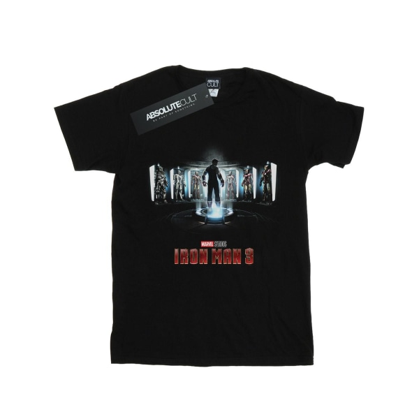 Marvel Studios Girls Iron Man 3 affisch bomull T-shirt 9-11 år Black 9-11 Years