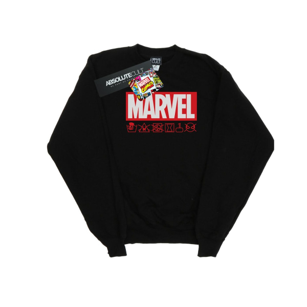 Marvel Girls Logo Wash Care Sweatshirt 7-8 Years Black Black 7-8 Years