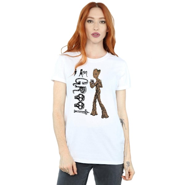 Marvel Womens/Ladies Avengers Infinity War I Am Teenage Groot C White M