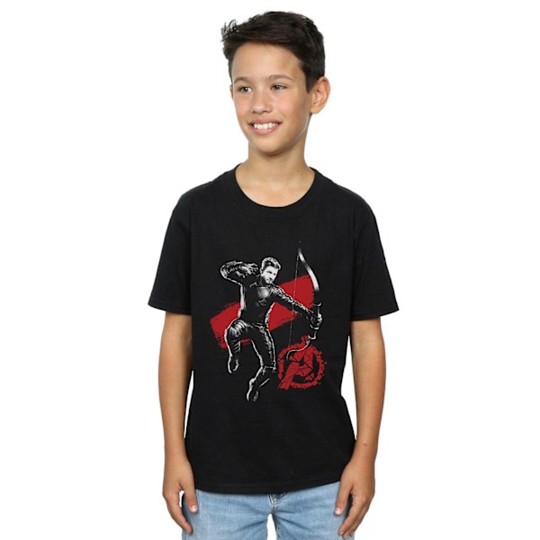 Marvel Boys Avengers Endgame Mono Hawkeye T-shirt 7-8 år Svart Black 7-8 Years