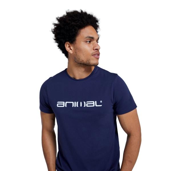 Animal Mens Classico Logo Organic T-Shirt XS Navy Navy XS