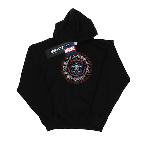 Marvel Herr Captain America Ornamental Shield Hoodie 5XL Svart Black 5XL