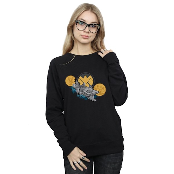 Marvel Dam/Kvinnor S.H.I.E.L.D. Helicarrier Sweatshirt M Svart Black M