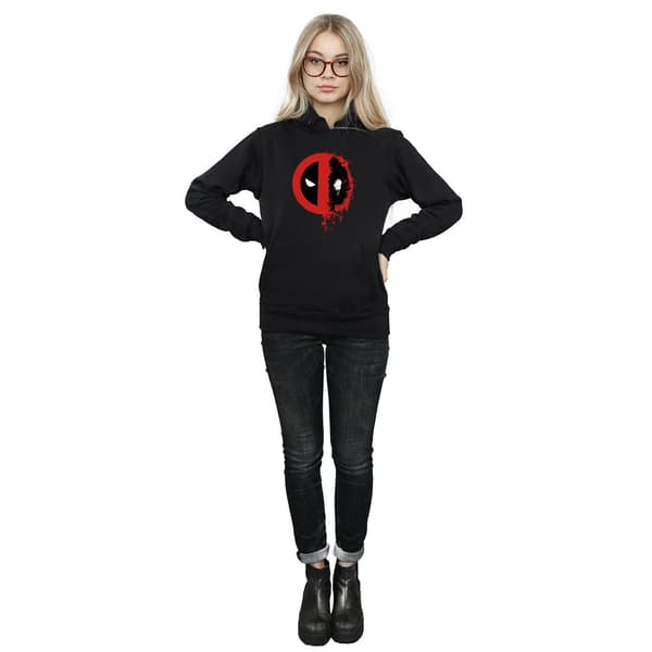 Marvel Dam/Dam Deadpool Split Splat Logo Hoodie S Svart Black S